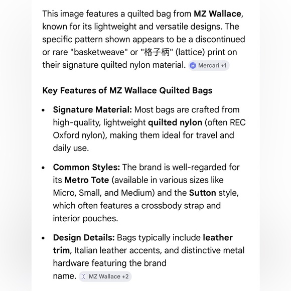 MZ Wallace Nylon Quilted Medium Metro Tote Bag - Taupe - Picture 11 of 11